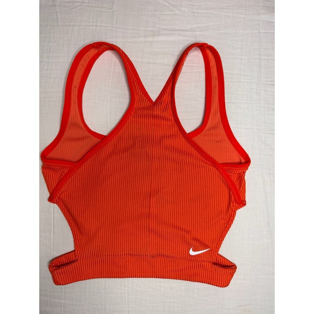 Nike - Naomi Osaka Dri-FIT Ribbed Cutout Crop Top - Orange - XS - Womens - Picture 7 of 9